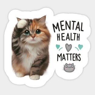 Mental Health Matters: Feline Friends Sticker